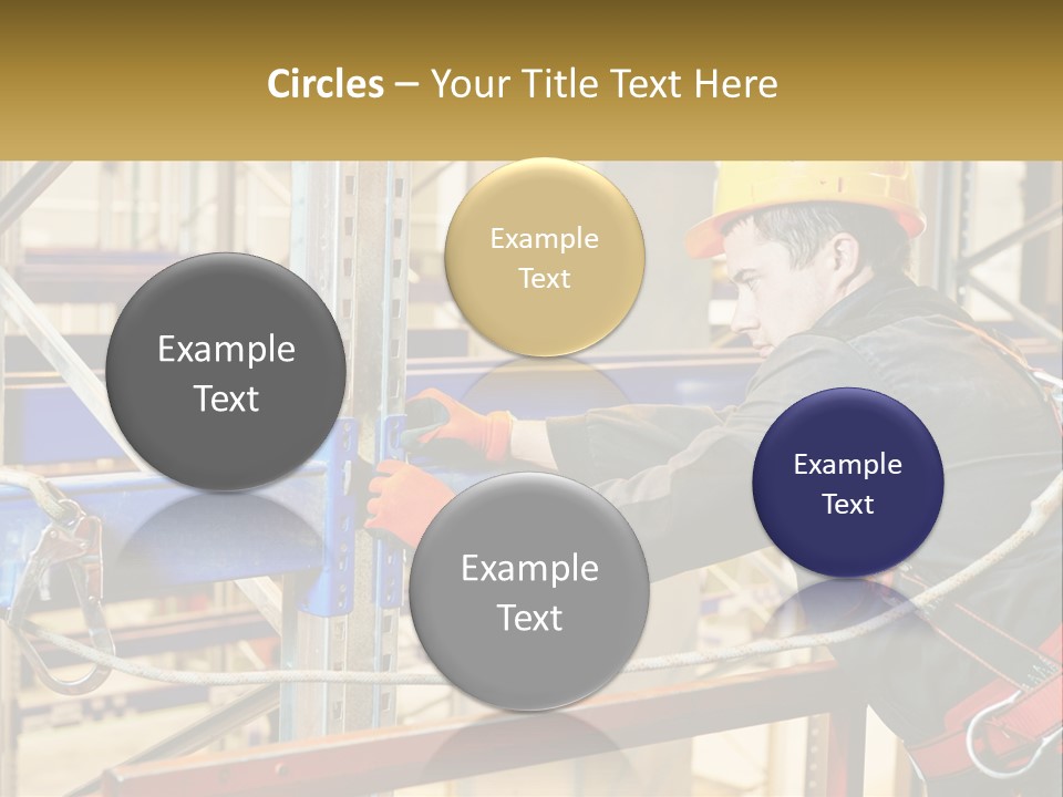 A Man In A Hard Hat And Safety Gear Working On A Machine PowerPoint Template