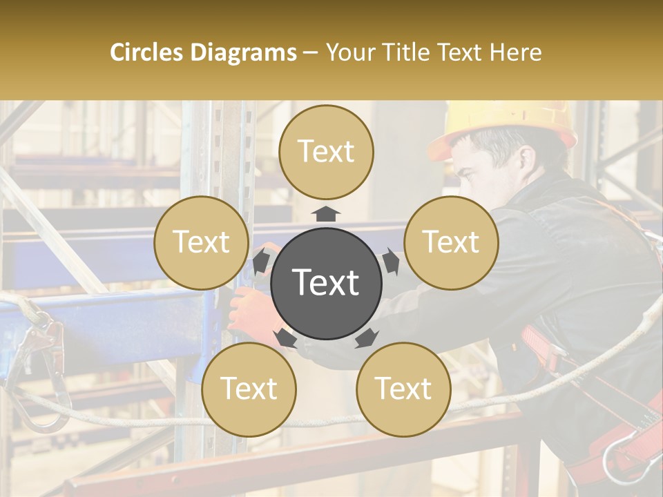 A Man In A Hard Hat And Safety Gear Working On A Machine PowerPoint Template