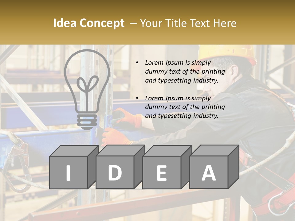 A Man In A Hard Hat And Safety Gear Working On A Machine PowerPoint Template