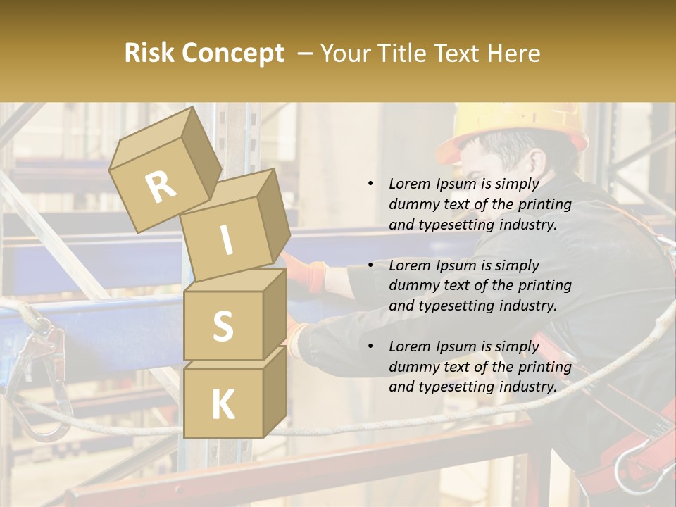 A Man In A Hard Hat And Safety Gear Working On A Machine PowerPoint Template