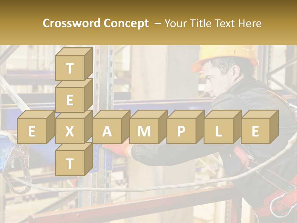 A Man In A Hard Hat And Safety Gear Working On A Machine PowerPoint Template