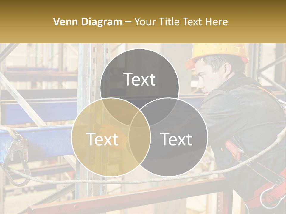 A Man In A Hard Hat And Safety Gear Working On A Machine PowerPoint Template