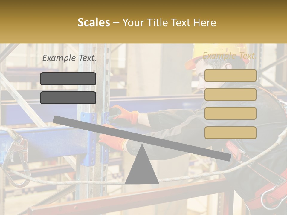 A Man In A Hard Hat And Safety Gear Working On A Machine PowerPoint Template
