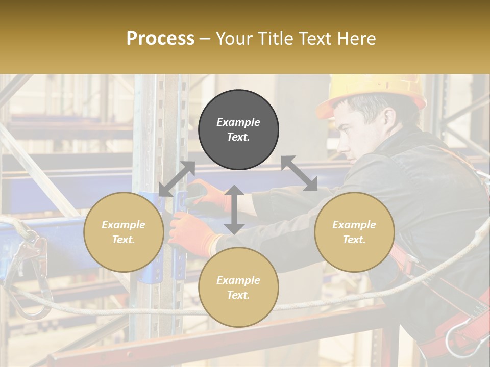 A Man In A Hard Hat And Safety Gear Working On A Machine PowerPoint Template