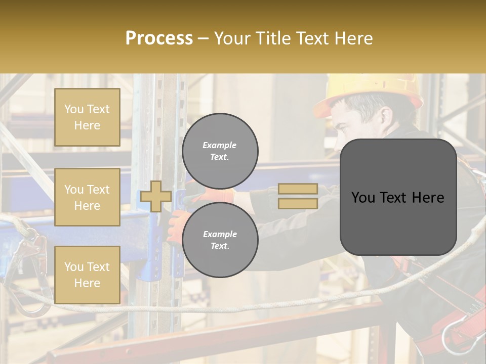 A Man In A Hard Hat And Safety Gear Working On A Machine PowerPoint Template