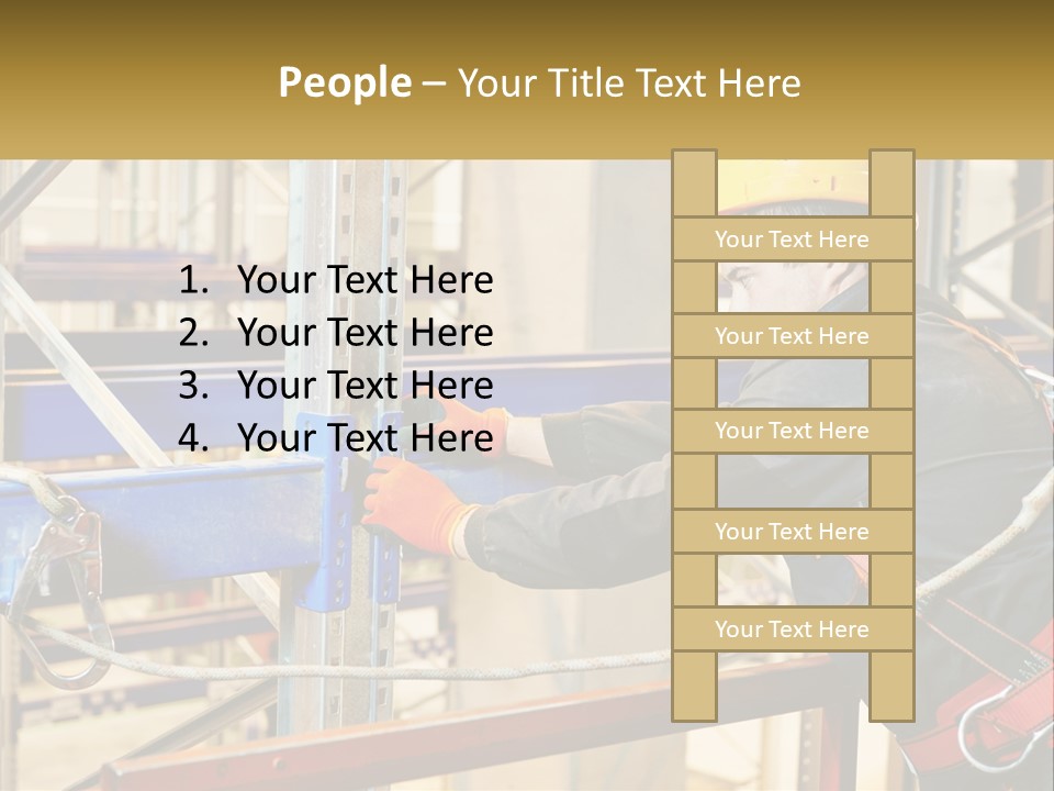A Man In A Hard Hat And Safety Gear Working On A Machine PowerPoint Template