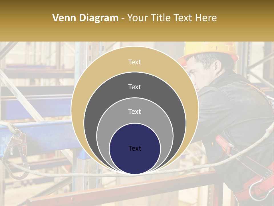 A Man In A Hard Hat And Safety Gear Working On A Machine PowerPoint Template