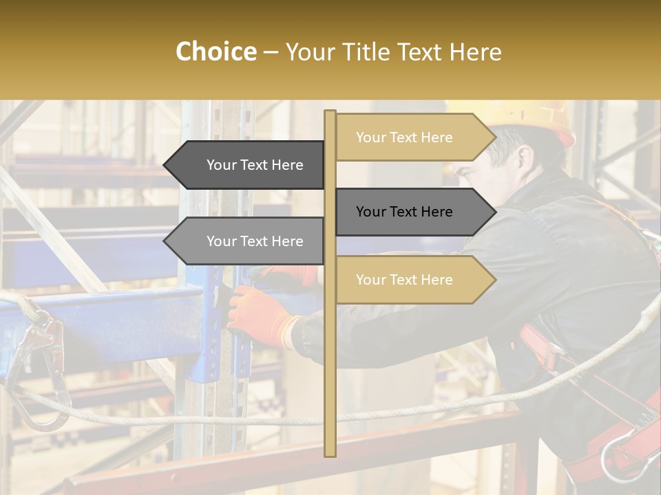 A Man In A Hard Hat And Safety Gear Working On A Machine PowerPoint Template