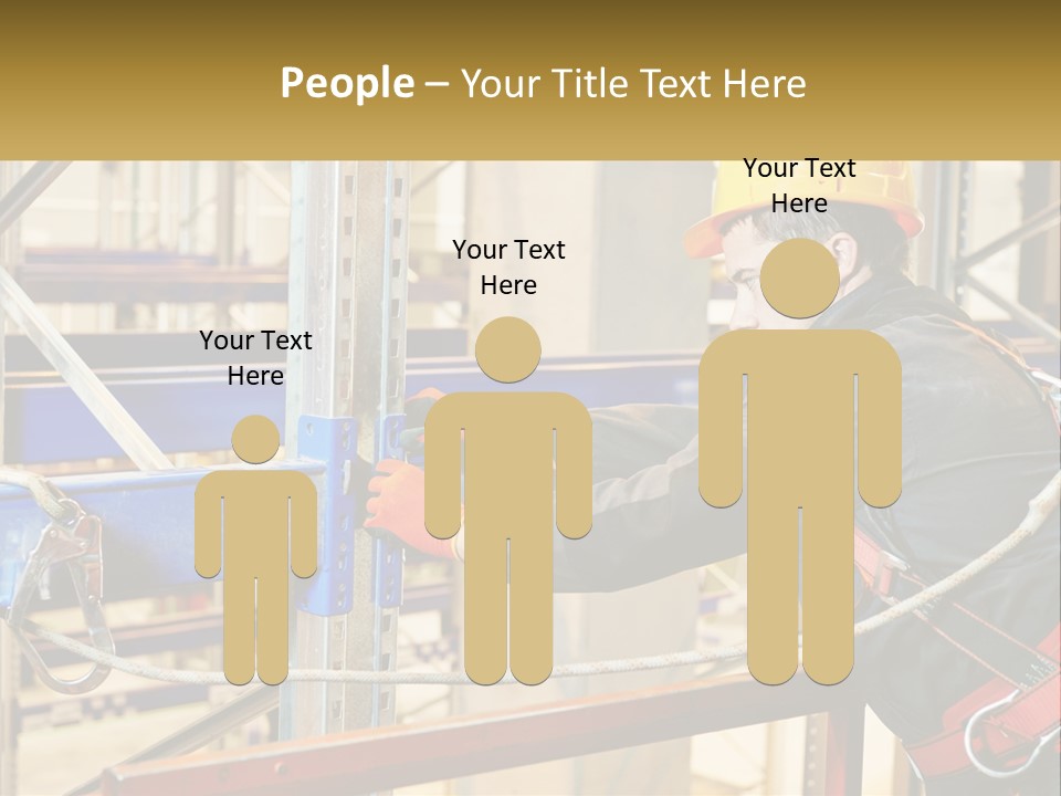 A Man In A Hard Hat And Safety Gear Working On A Machine PowerPoint Template