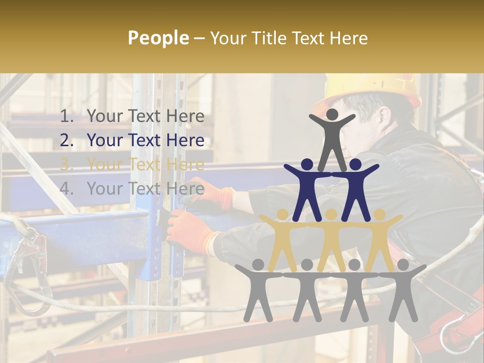 A Man In A Hard Hat And Safety Gear Working On A Machine PowerPoint Template