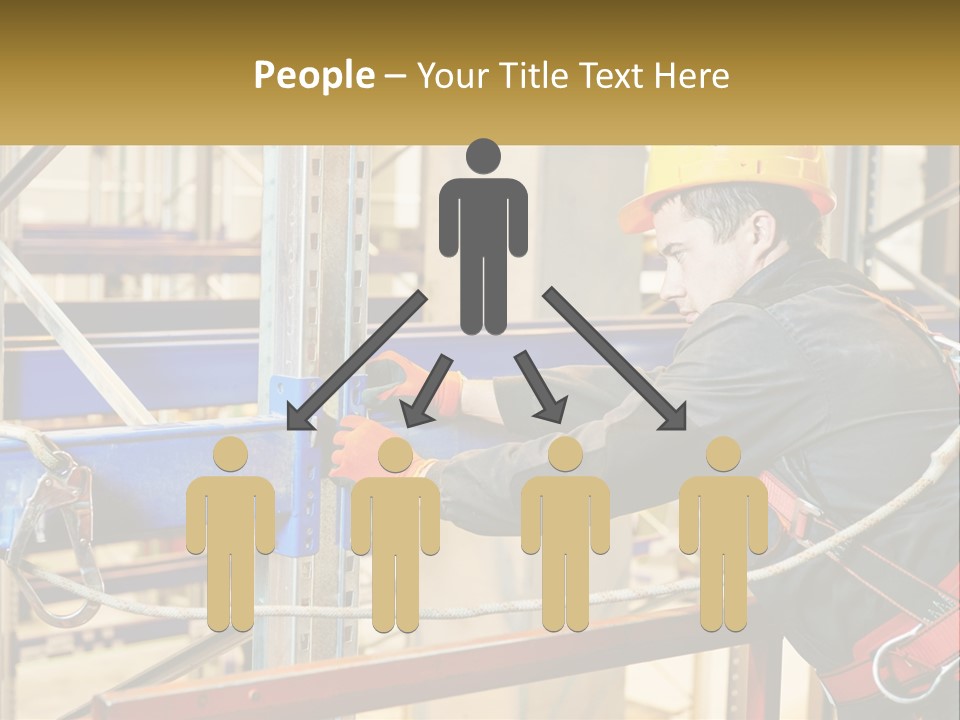 A Man In A Hard Hat And Safety Gear Working On A Machine PowerPoint Template