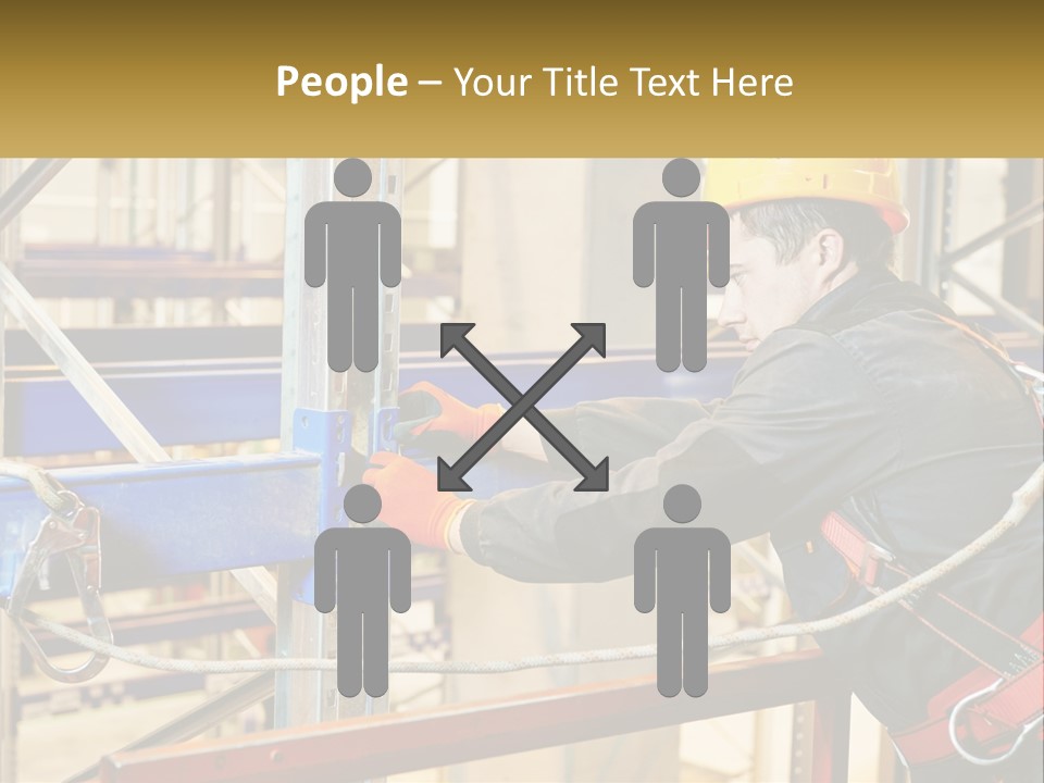 A Man In A Hard Hat And Safety Gear Working On A Machine PowerPoint Template