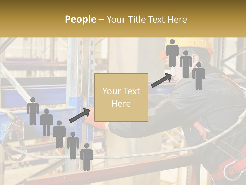 A Man In A Hard Hat And Safety Gear Working On A Machine PowerPoint Template