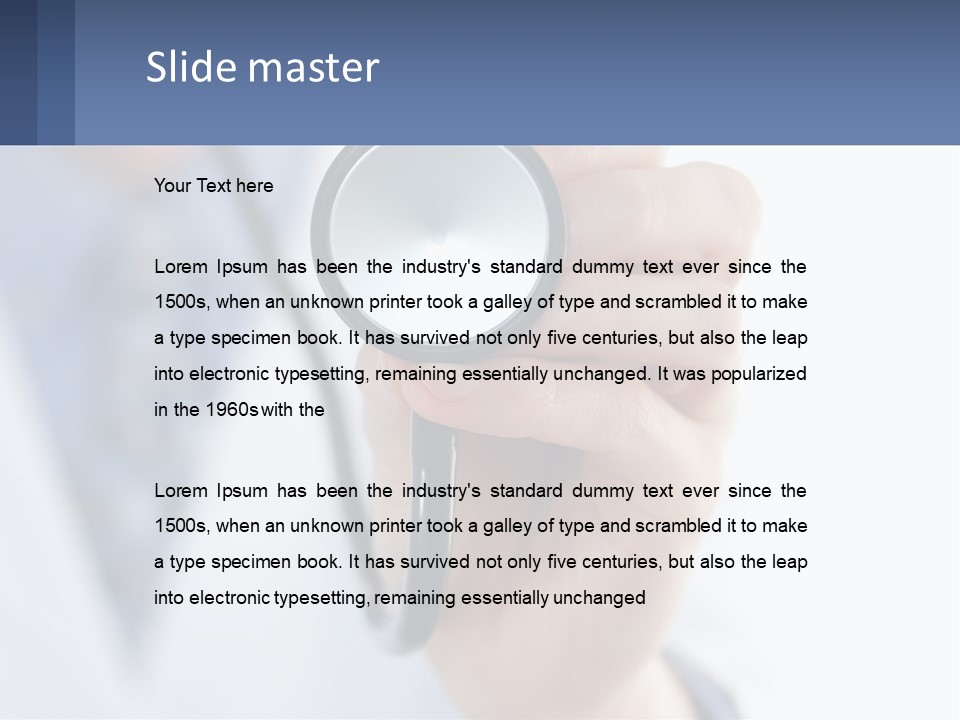 A Person Holding A Stethoscope Up To Their Eye PowerPoint Template