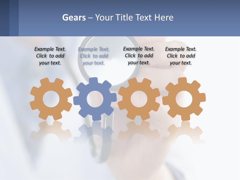 A Person Holding A Stethoscope Up To Their Eye PowerPoint Template