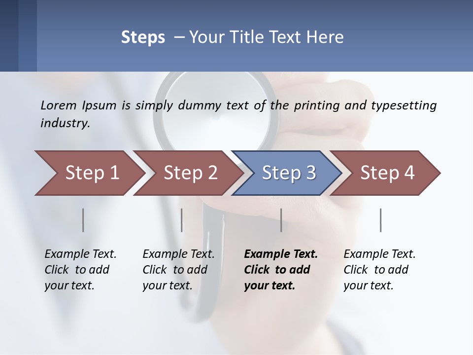 A Person Holding A Stethoscope Up To Their Eye PowerPoint Template