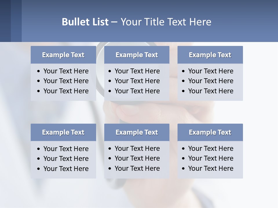 A Person Holding A Stethoscope Up To Their Eye PowerPoint Template