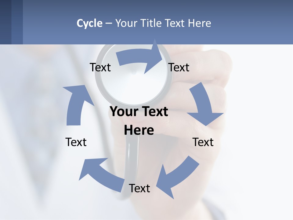 A Person Holding A Stethoscope Up To Their Eye PowerPoint Template
