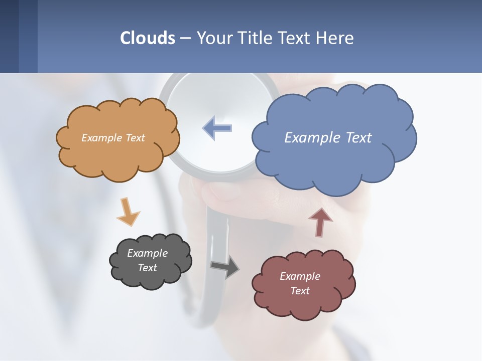 A Person Holding A Stethoscope Up To Their Eye PowerPoint Template