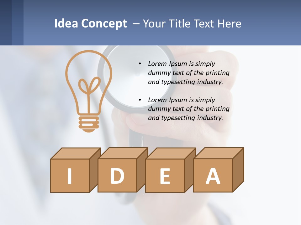 A Person Holding A Stethoscope Up To Their Eye PowerPoint Template