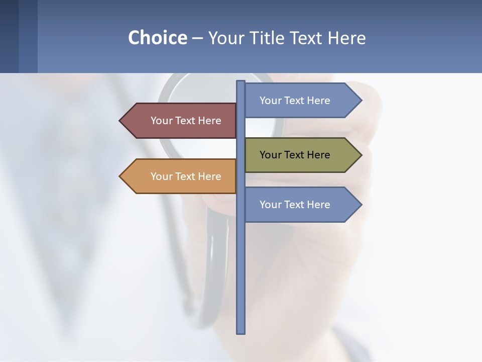 A Person Holding A Stethoscope Up To Their Eye PowerPoint Template
