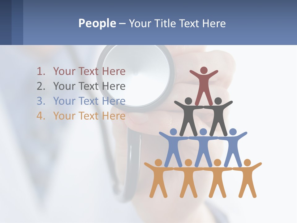 A Person Holding A Stethoscope Up To Their Eye PowerPoint Template