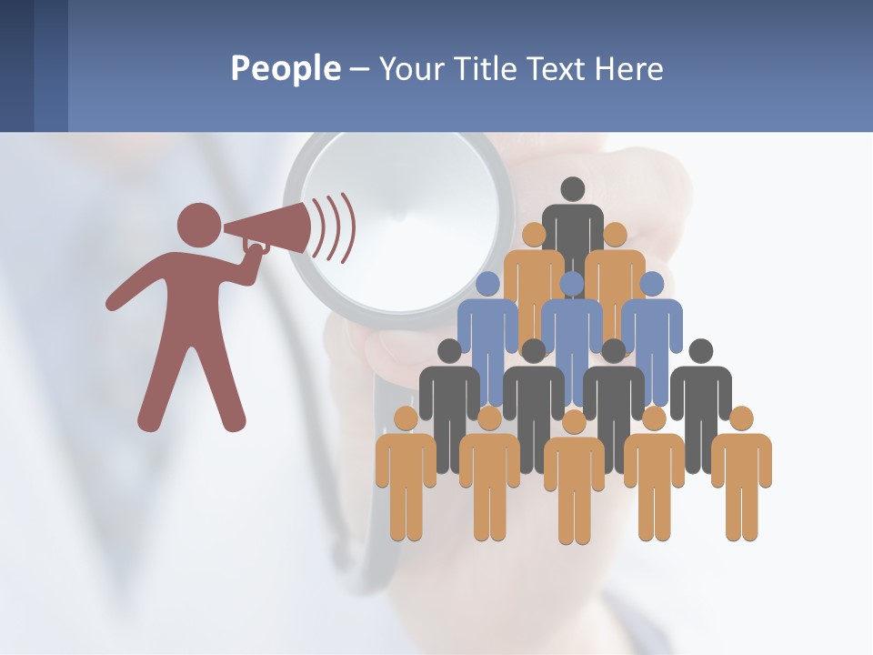 A Person Holding A Stethoscope Up To Their Eye PowerPoint Template