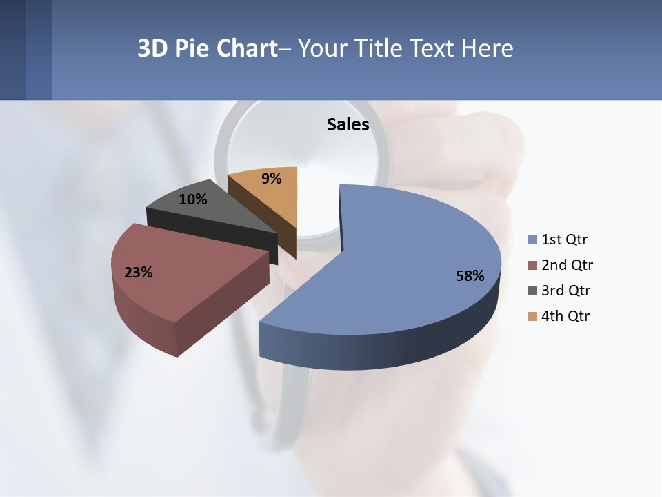 A Person Holding A Stethoscope Up To Their Eye PowerPoint Template