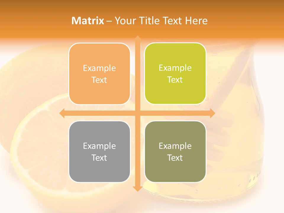 A Jar Of Honey And A Lemon Next To It PowerPoint Template