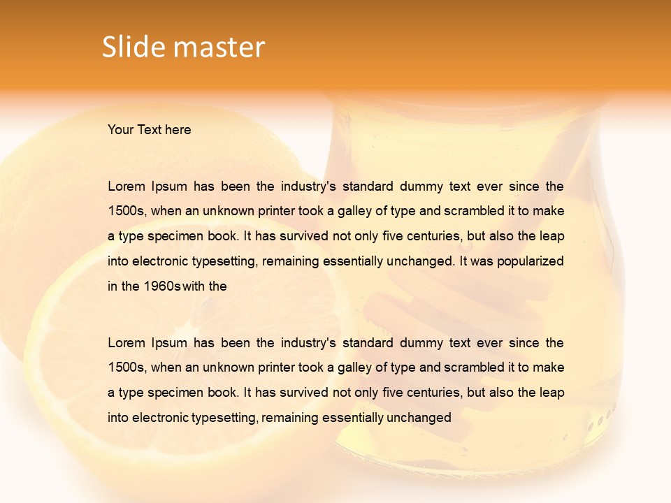 A Jar Of Honey And A Lemon Next To It PowerPoint Template