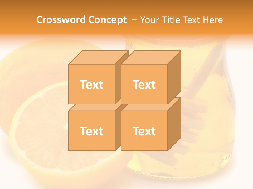 A Jar Of Honey And A Lemon Next To It PowerPoint Template