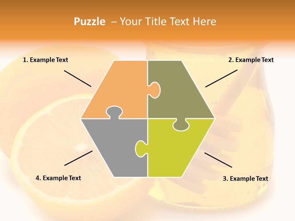 A Jar Of Honey And A Lemon Next To It PowerPoint Template