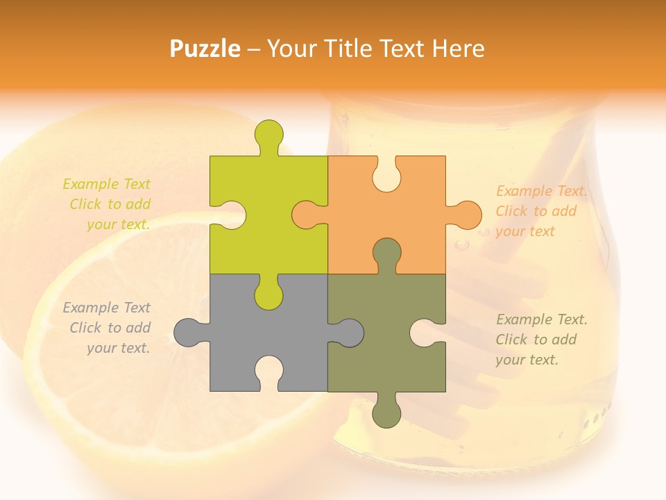 A Jar Of Honey And A Lemon Next To It PowerPoint Template