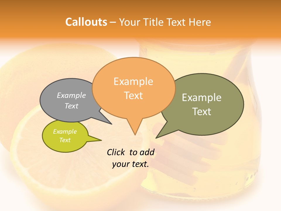 A Jar Of Honey And A Lemon Next To It PowerPoint Template