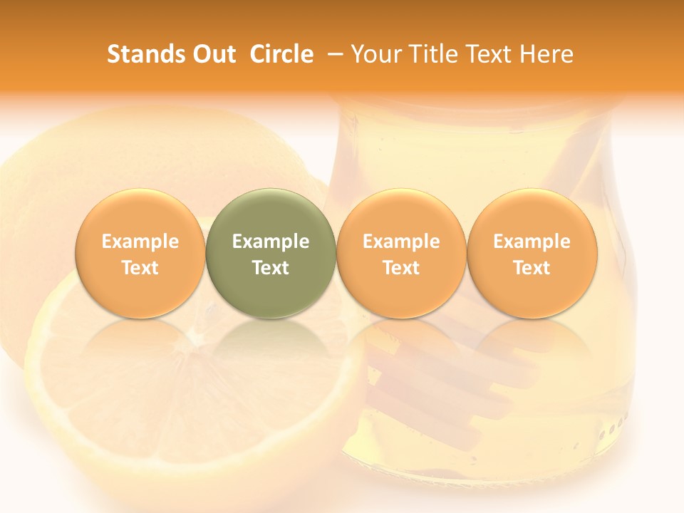 A Jar Of Honey And A Lemon Next To It PowerPoint Template