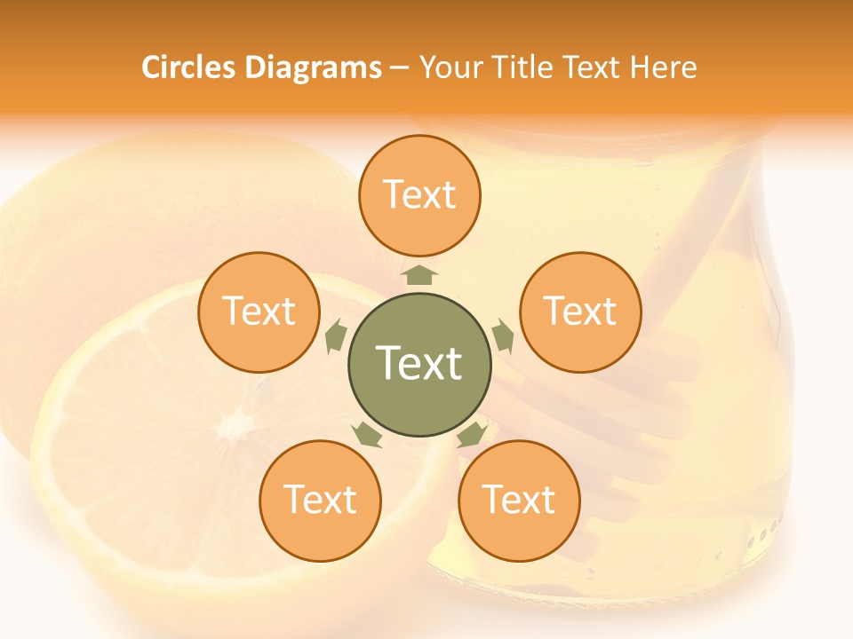 A Jar Of Honey And A Lemon Next To It PowerPoint Template