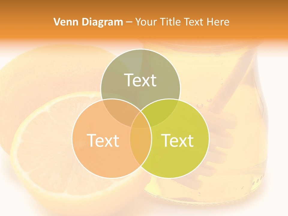 A Jar Of Honey And A Lemon Next To It PowerPoint Template