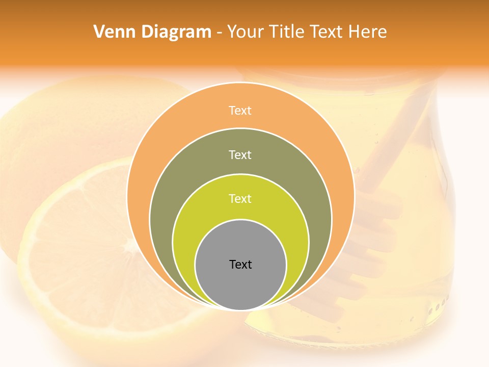 A Jar Of Honey And A Lemon Next To It PowerPoint Template