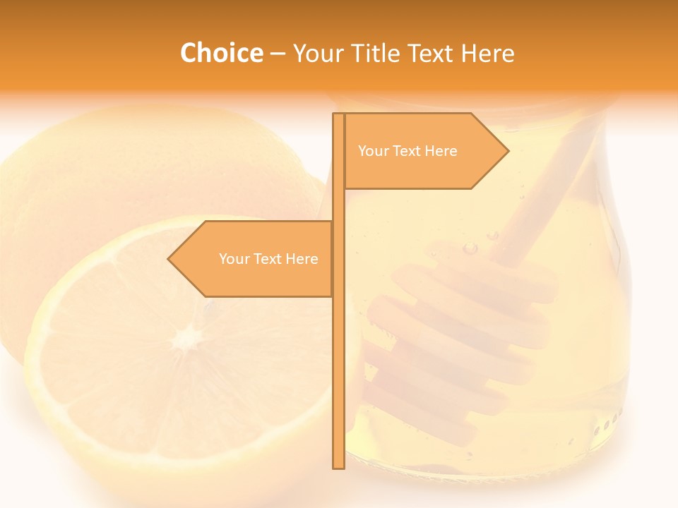 A Jar Of Honey And A Lemon Next To It PowerPoint Template