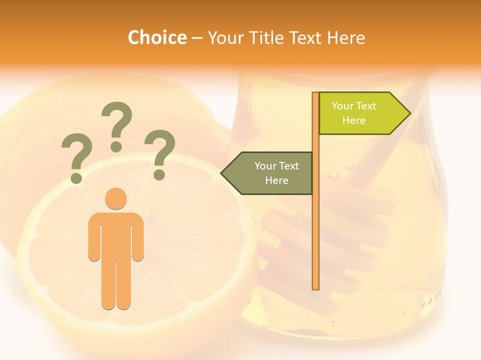 A Jar Of Honey And A Lemon Next To It PowerPoint Template