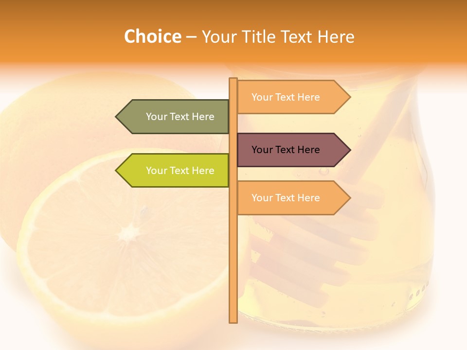 A Jar Of Honey And A Lemon Next To It PowerPoint Template