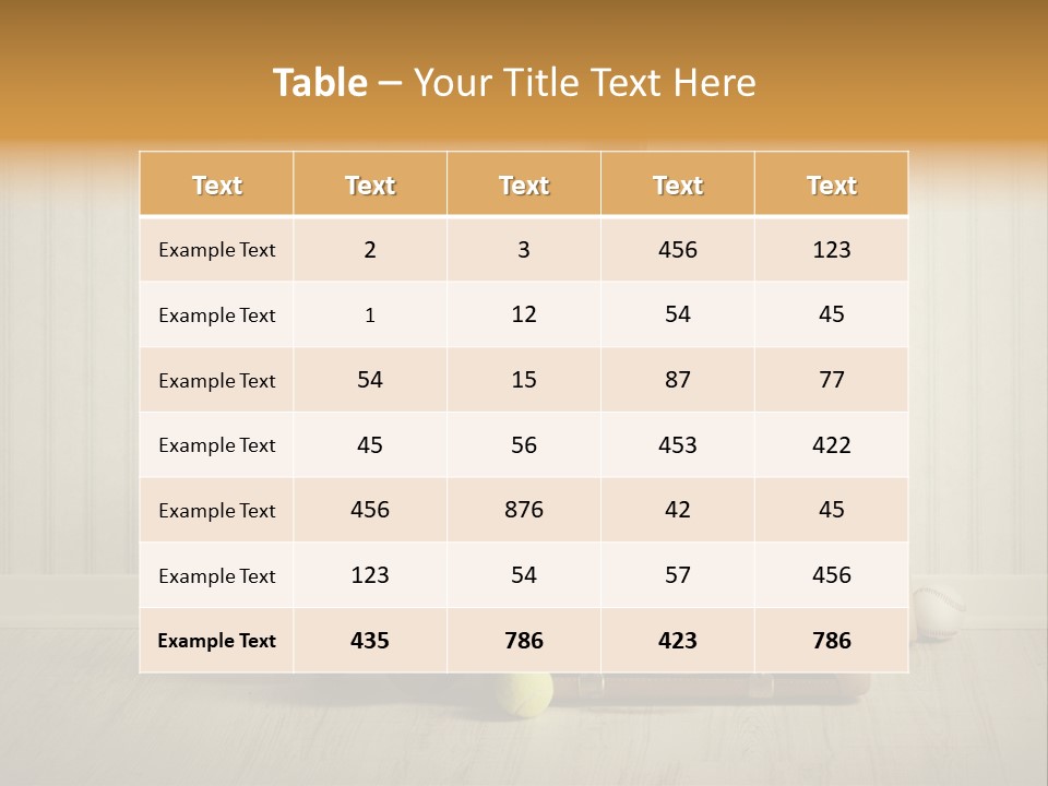 A Tennis Racket, Ball, Glove And Other Sports Equipment On A Wooden Floor PowerPoint Template