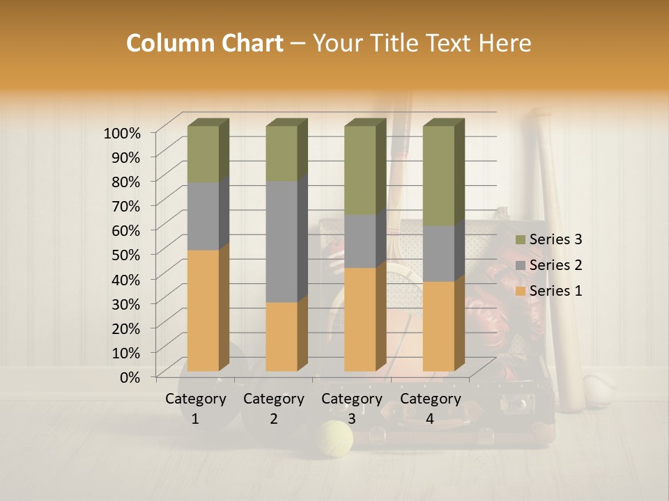 A Tennis Racket, Ball, Glove And Other Sports Equipment On A Wooden Floor PowerPoint Template
