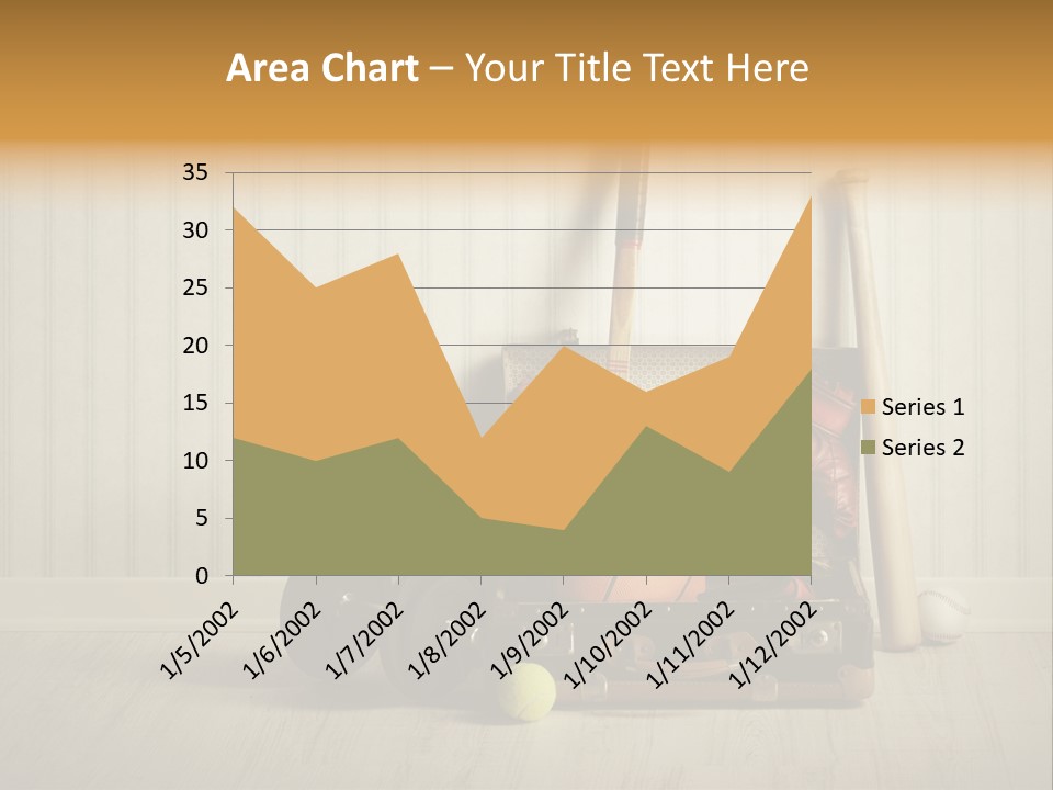 A Tennis Racket, Ball, Glove And Other Sports Equipment On A Wooden Floor PowerPoint Template