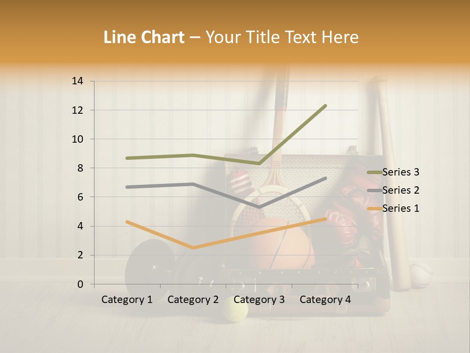 A Tennis Racket, Ball, Glove And Other Sports Equipment On A Wooden Floor PowerPoint Template