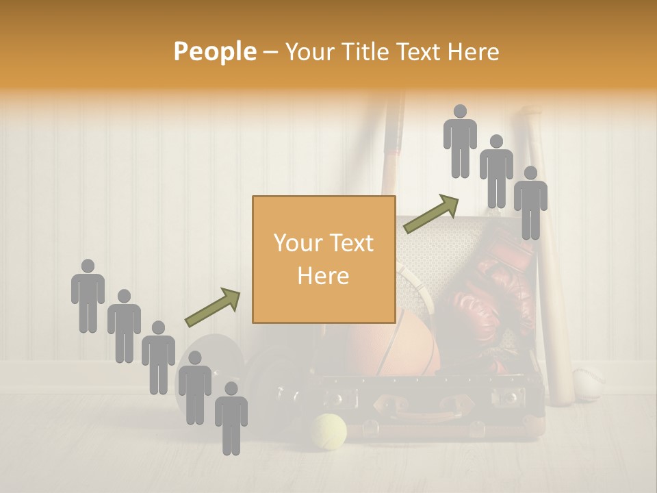 A Tennis Racket, Ball, Glove And Other Sports Equipment On A Wooden Floor PowerPoint Template