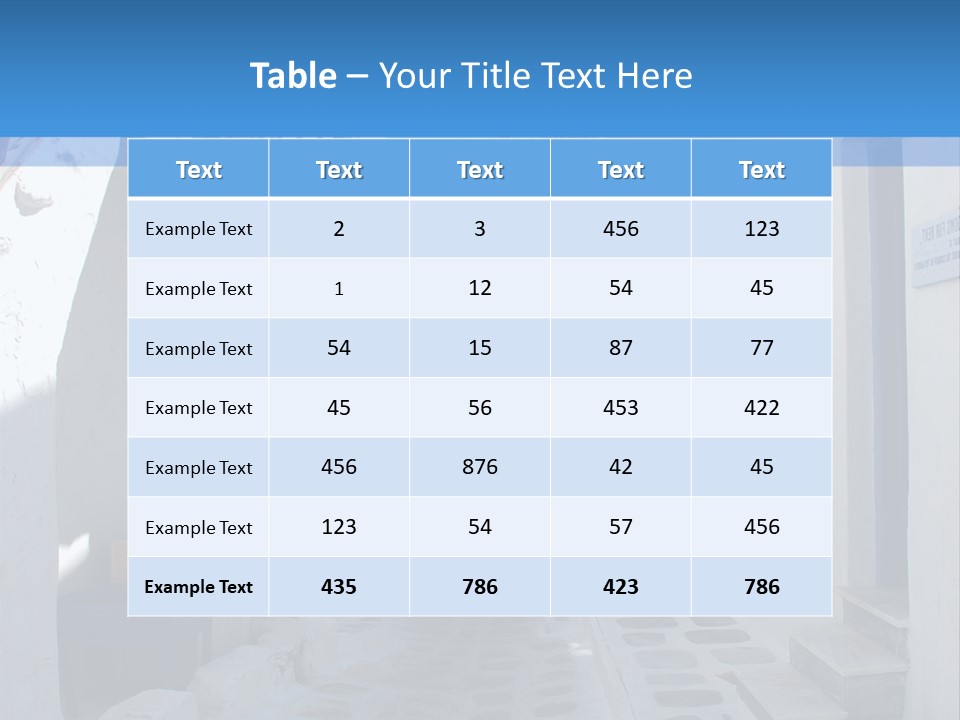 A Narrow Street With White Buildings And Blue Shutters PowerPoint Template