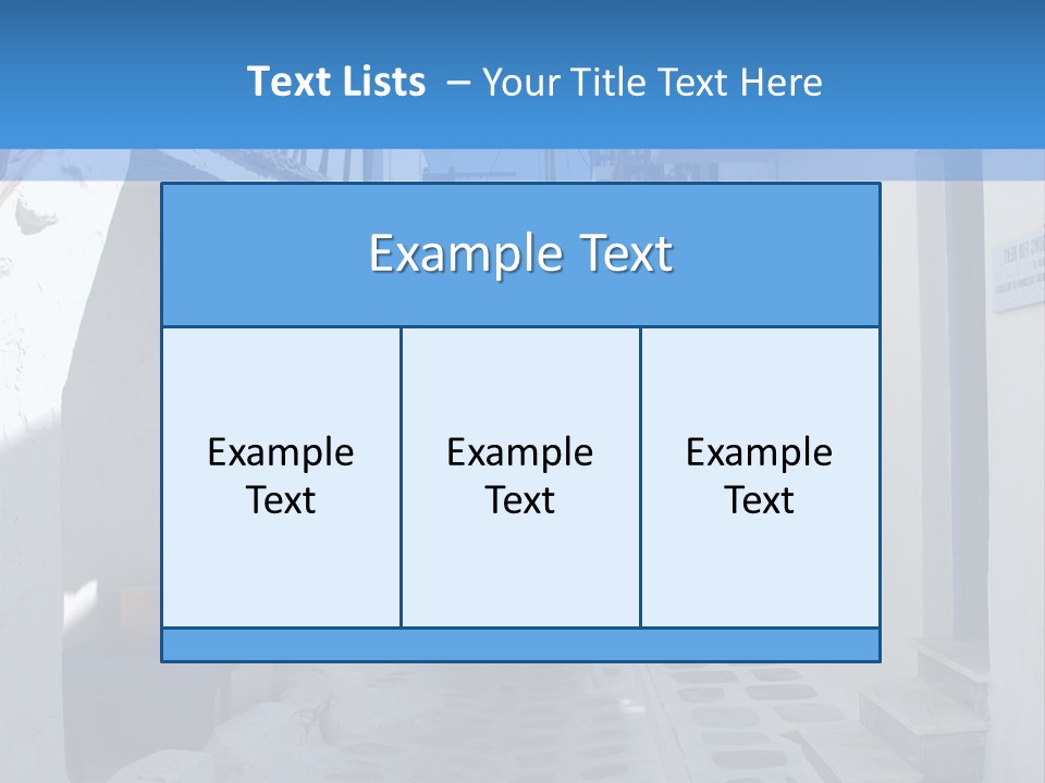 A Narrow Street With White Buildings And Blue Shutters PowerPoint Template