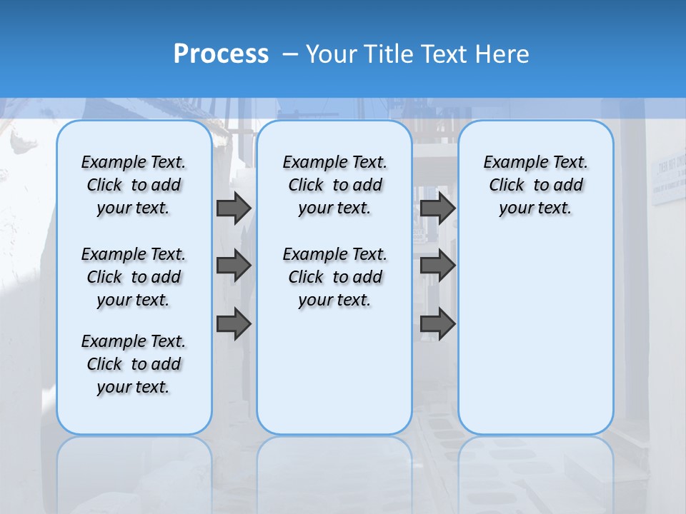 A Narrow Street With White Buildings And Blue Shutters PowerPoint Template