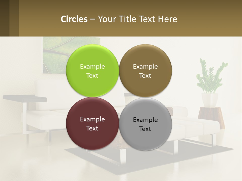 A Living Room With A White Couch And A Coffee Table PowerPoint Template